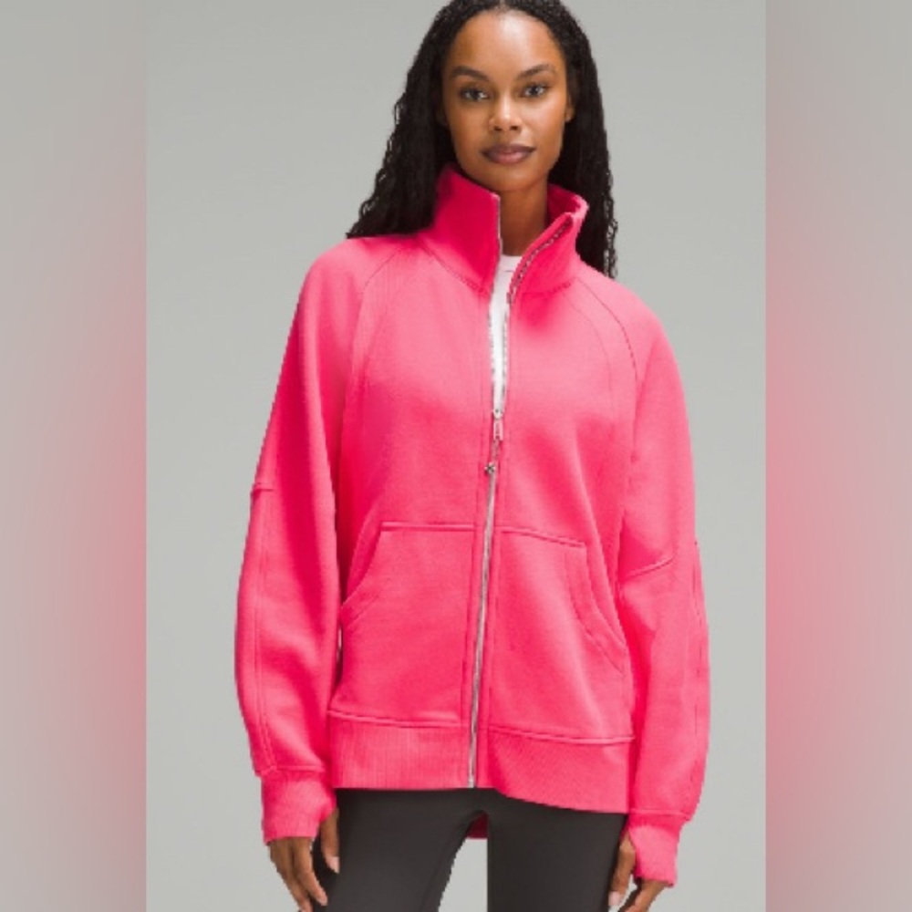 lululemon athletica Pink raspberry oversize funnel neck full zip
